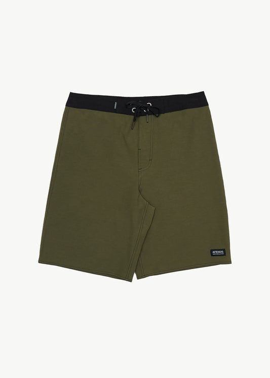 AFENDS Mens Surf Related V.2 - Fixed Waist Boardshort 20" - Military
