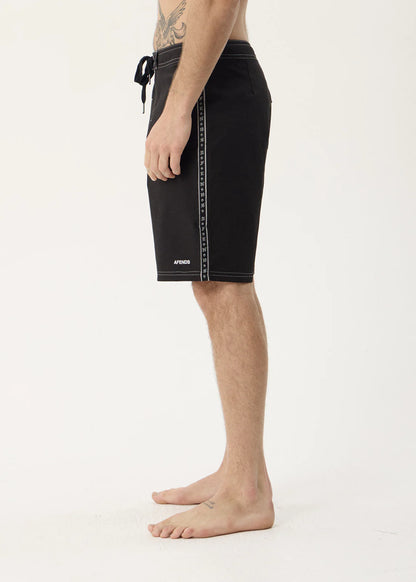 AFENDS Mens The Wreck - Fixed Waist Boardshort 20" - Black