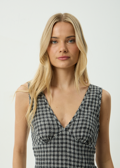 AFENDS Womens Grace - Mini Dress - Steel Check