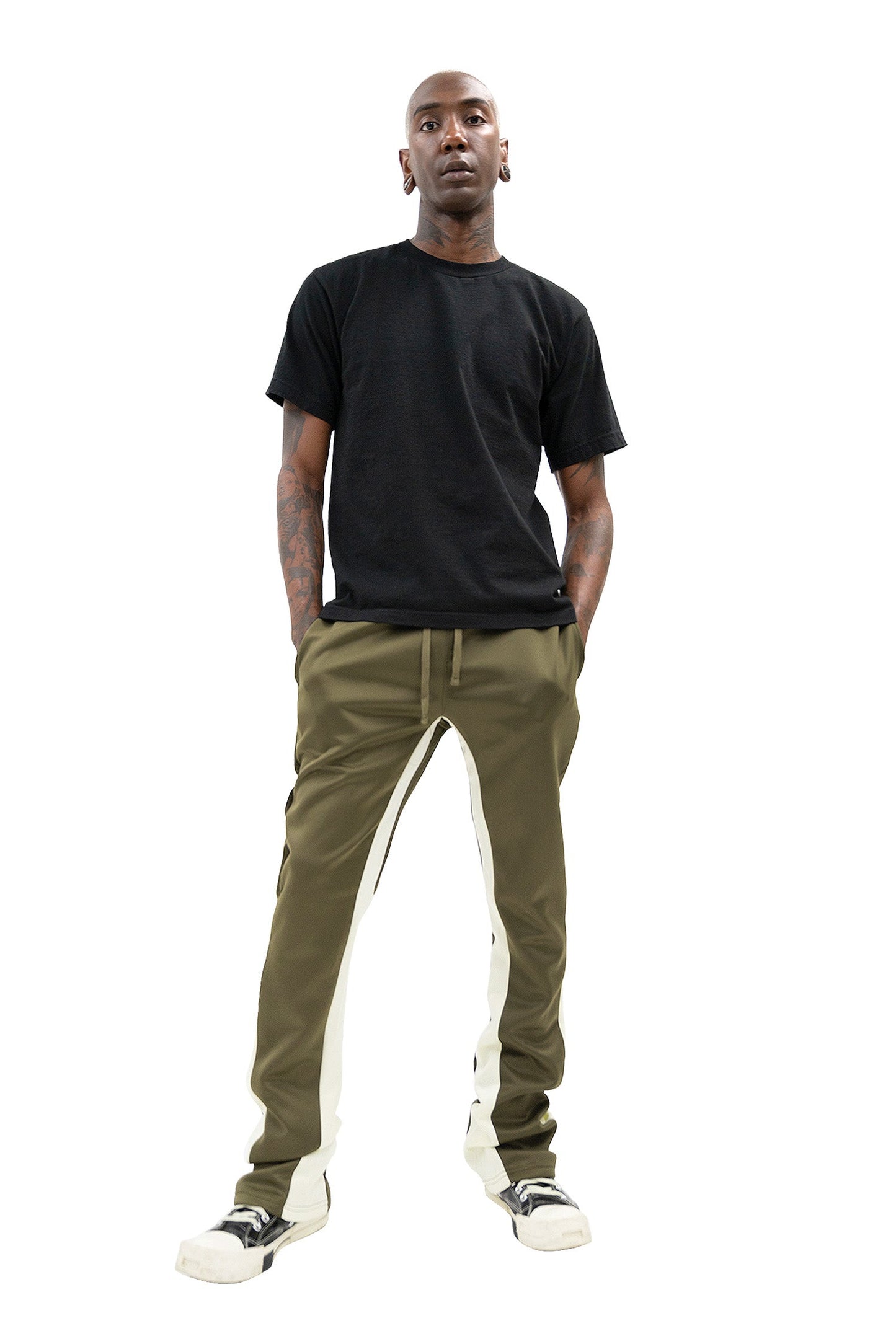 Men's Striped Stacked Flared Track Pants