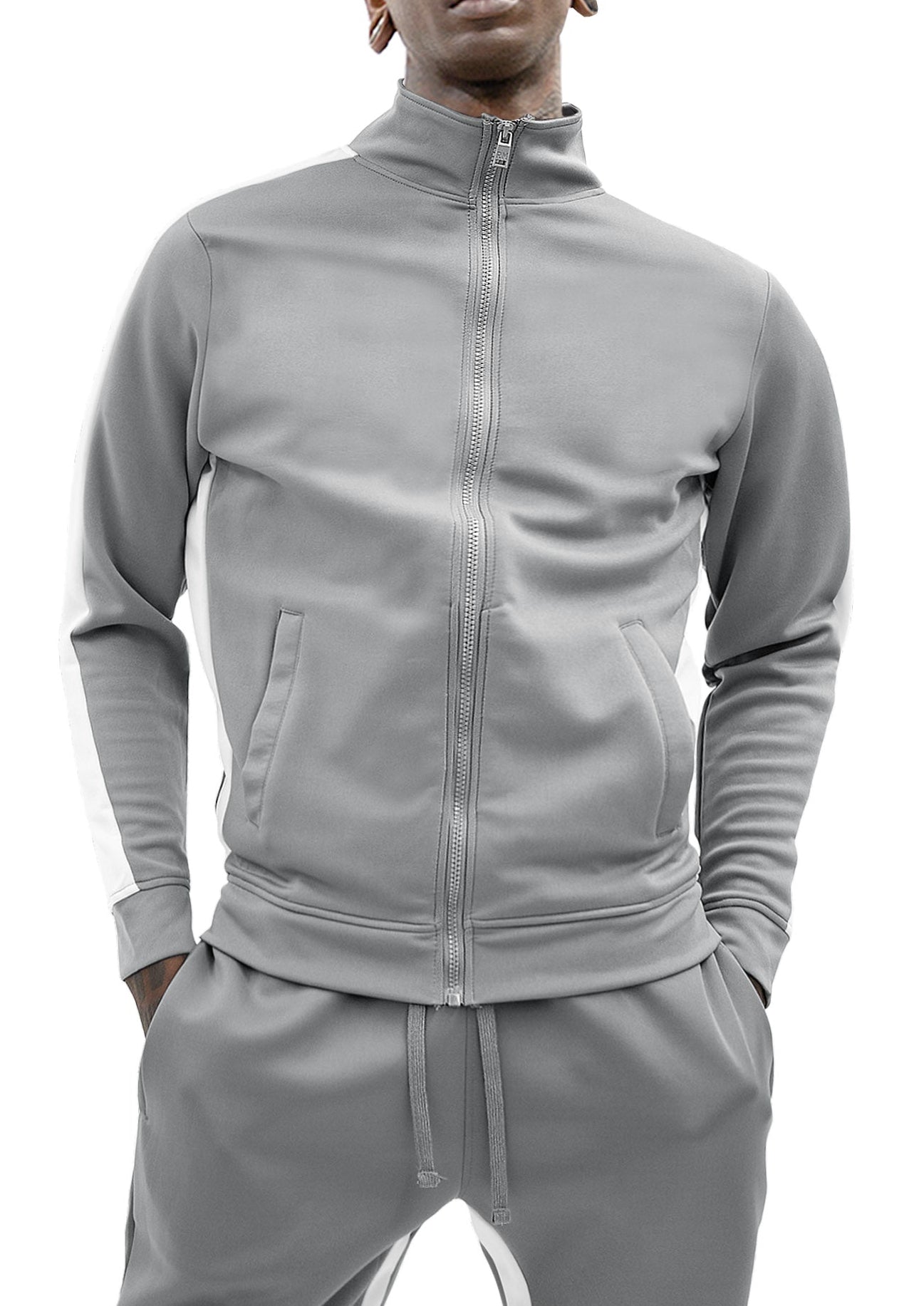 Men's Striped Solid Track Jacket