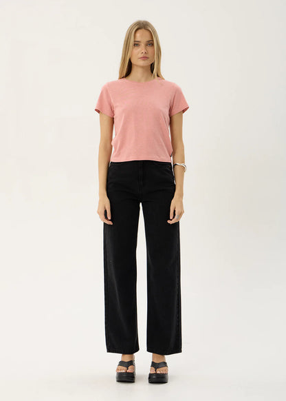 AFENDS Womens Carmen - Baby Tee - Dusty Pink