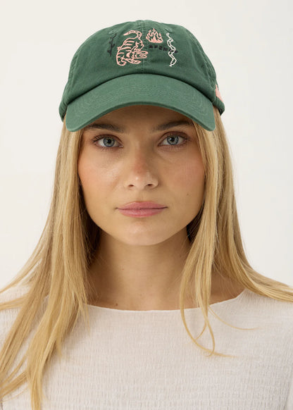 AFENDS Unisex Real Life - Six Panel Cap - Pine