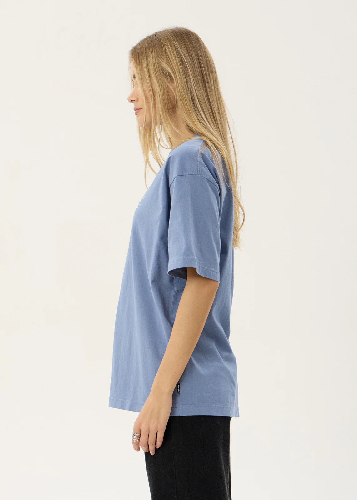 AFENDS Mens Horoscope - Boxy Tee - Washed Slate Blue