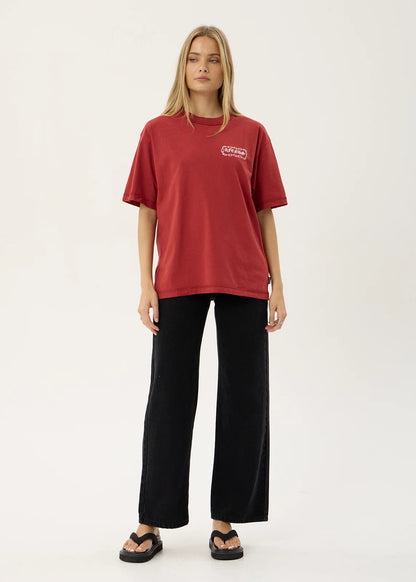 AFENDS Mens Spiritual - Heavyweight Boxy Tee - Vintage Ketchup