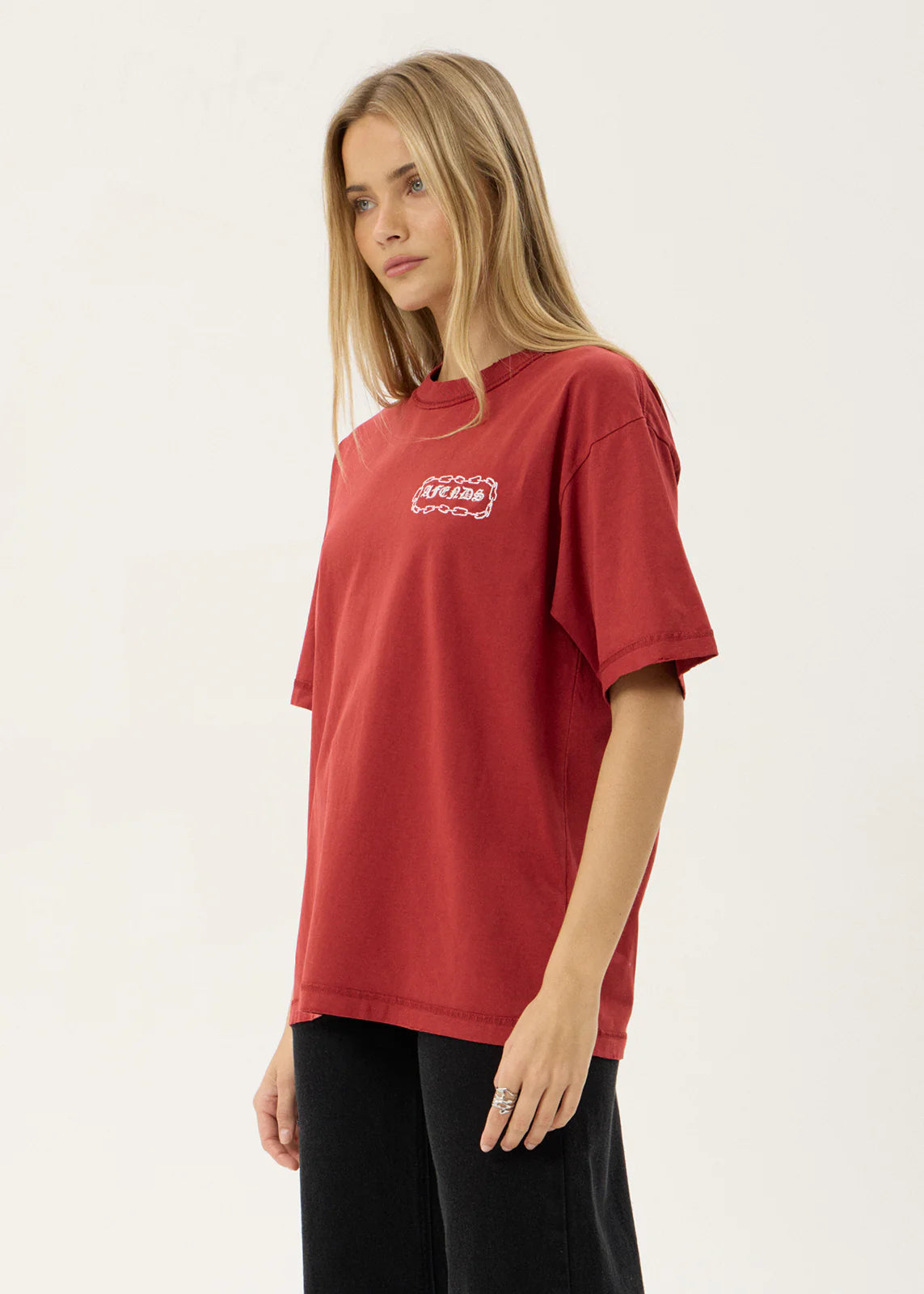 AFENDS Mens Spiritual - Heavyweight Boxy Tee - Vintage Ketchup