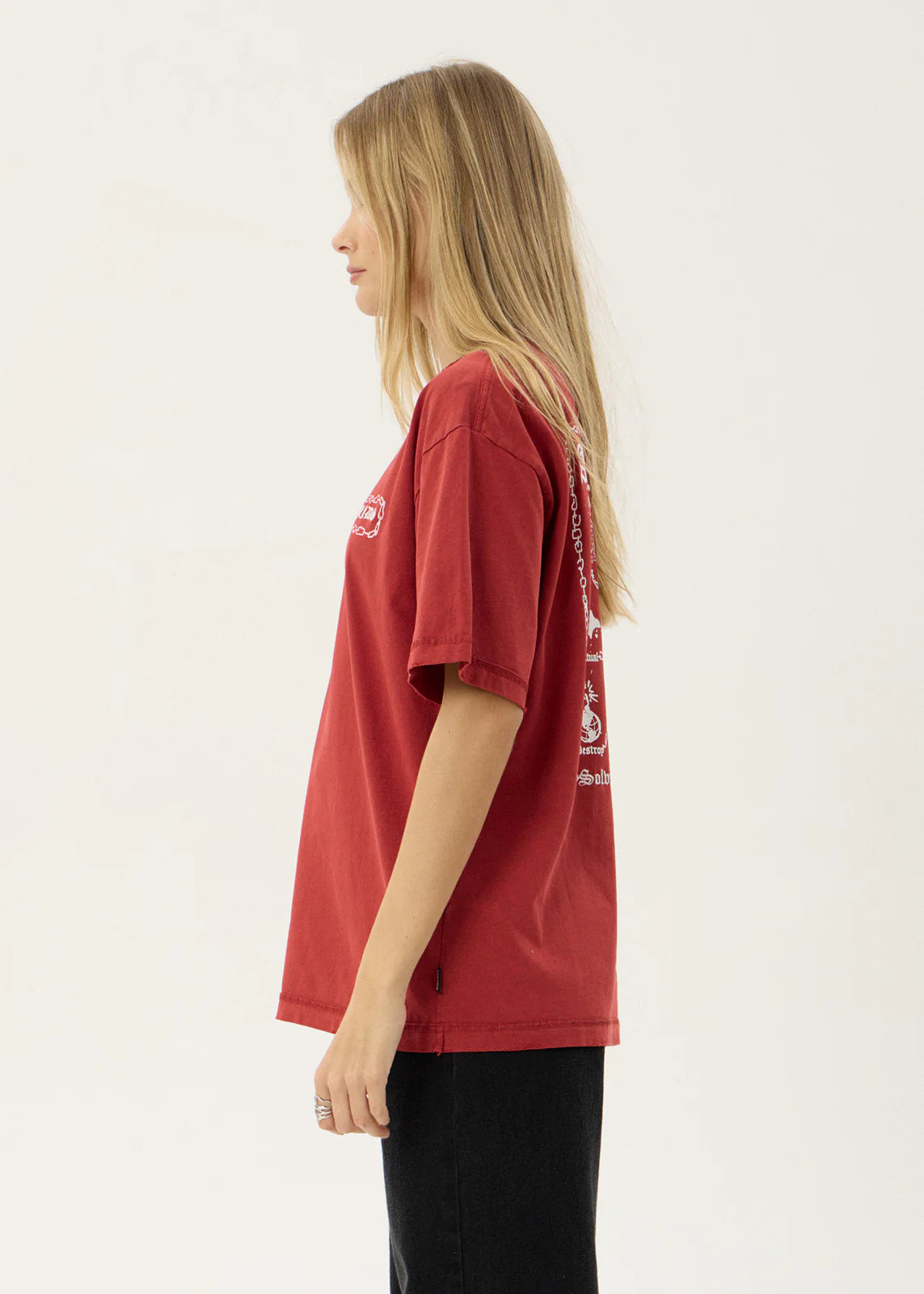 AFENDS Mens Spiritual - Heavyweight Boxy Tee - Vintage Ketchup