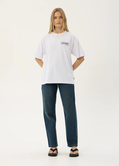 AFENDS Mens Spiritual - Heavyweight Boxy Tee - White