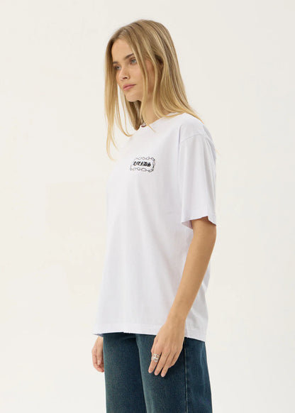 AFENDS Mens Spiritual - Heavyweight Boxy Tee - White