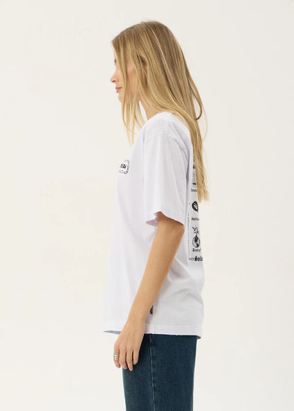 AFENDS Mens Spiritual - Heavyweight Boxy Tee - White