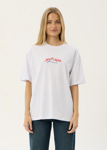 AFENDS Mens Consider - Heavyweight Boxy Tee - White