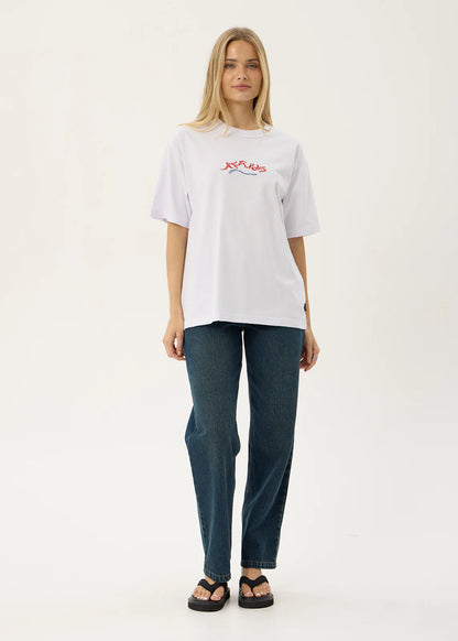 AFENDS Mens Consider - Heavyweight Boxy Tee - White