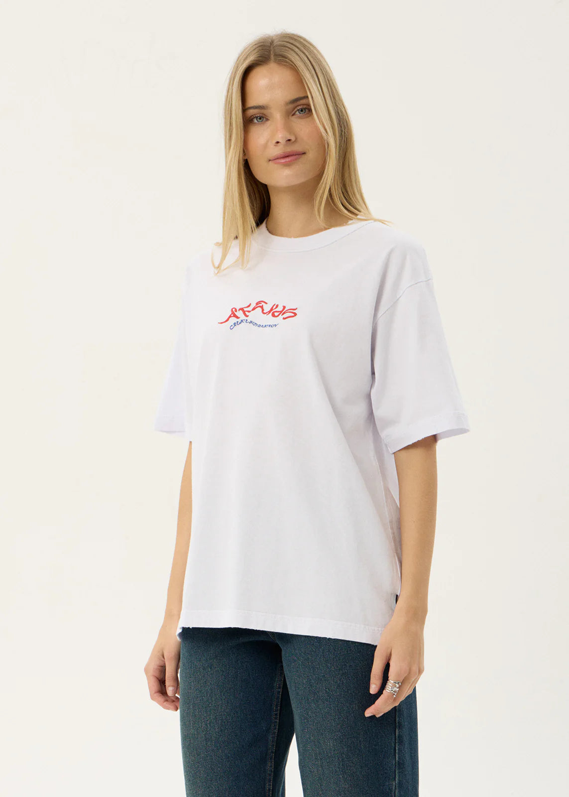 AFENDS Mens Consider - Heavyweight Boxy Tee - White