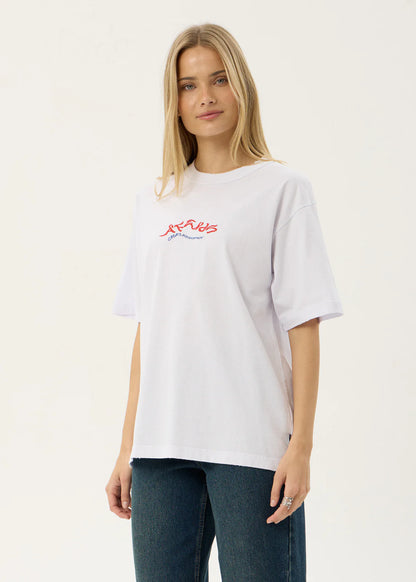 AFENDS Mens Consider - Heavyweight Boxy Tee - White