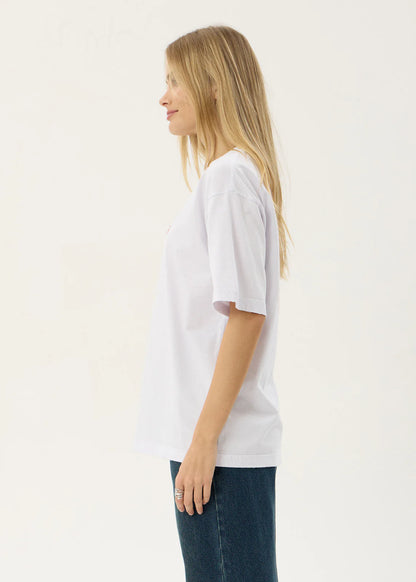 AFENDS Mens Consider - Heavyweight Boxy Tee - White