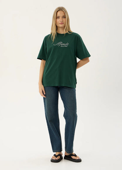 AFENDS Mens Horoscope - Boxy Tee - Washed Pine