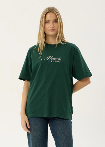 AFENDS Mens Horoscope - Boxy Tee - Washed Pine