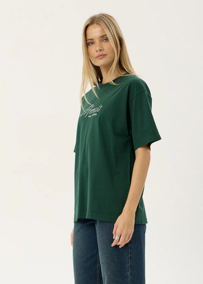 AFENDS Mens Horoscope - Boxy Tee - Washed Pine