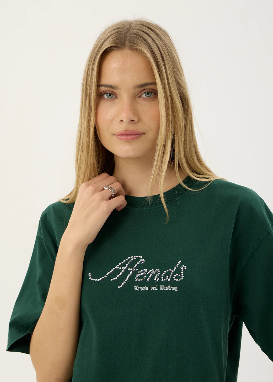 AFENDS Mens Horoscope - Boxy Tee - Washed Pine