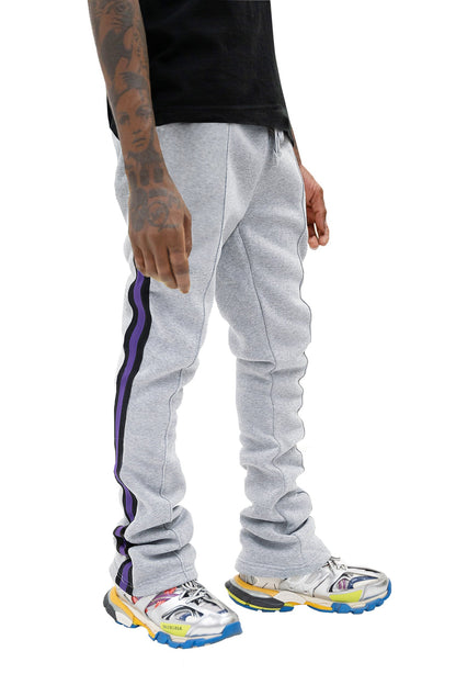 Men's Side Stripe Fleece Stacked Sweat Pants
