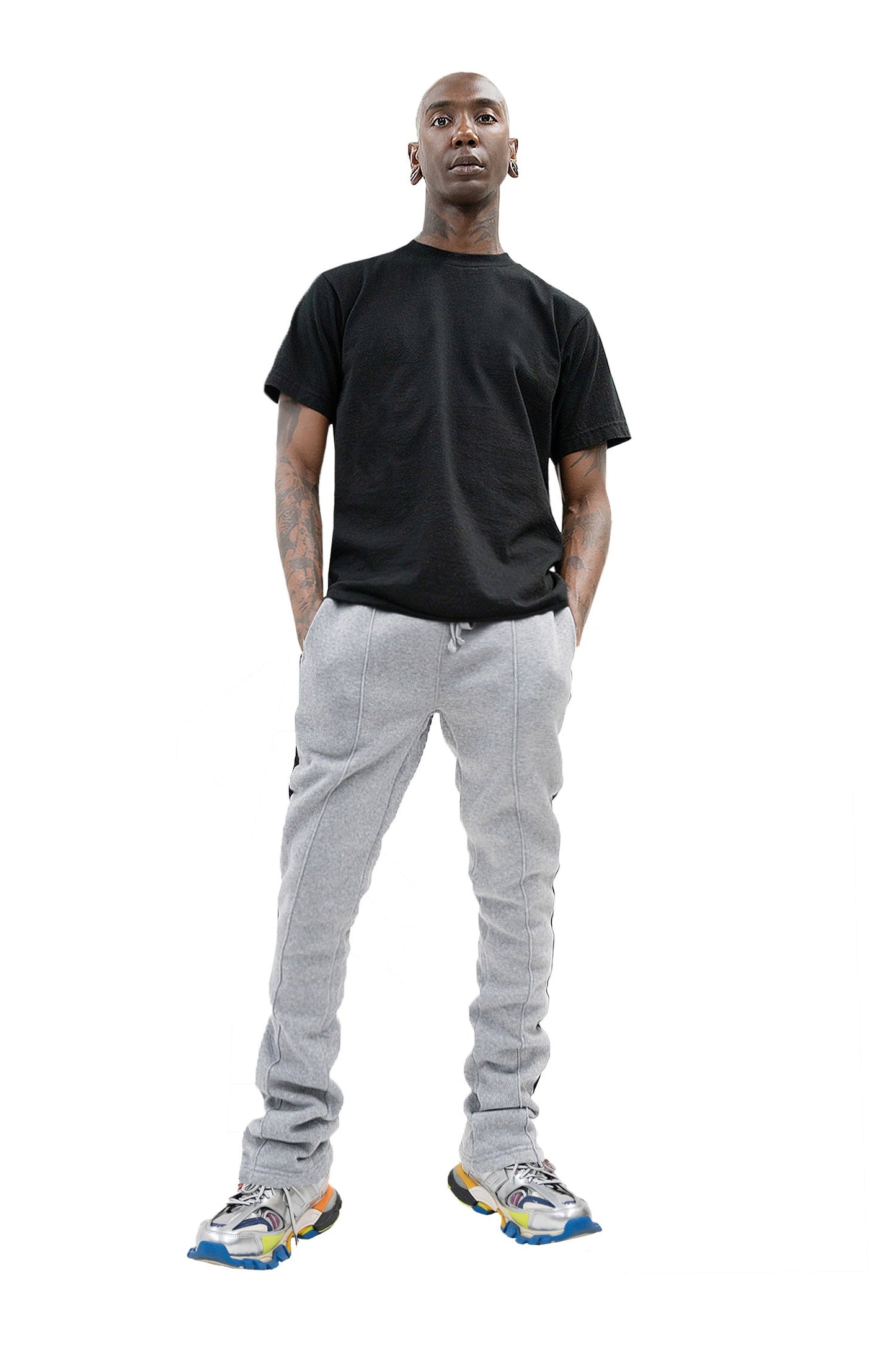 Men's Side Stripe Fleece Stacked Sweat Pants