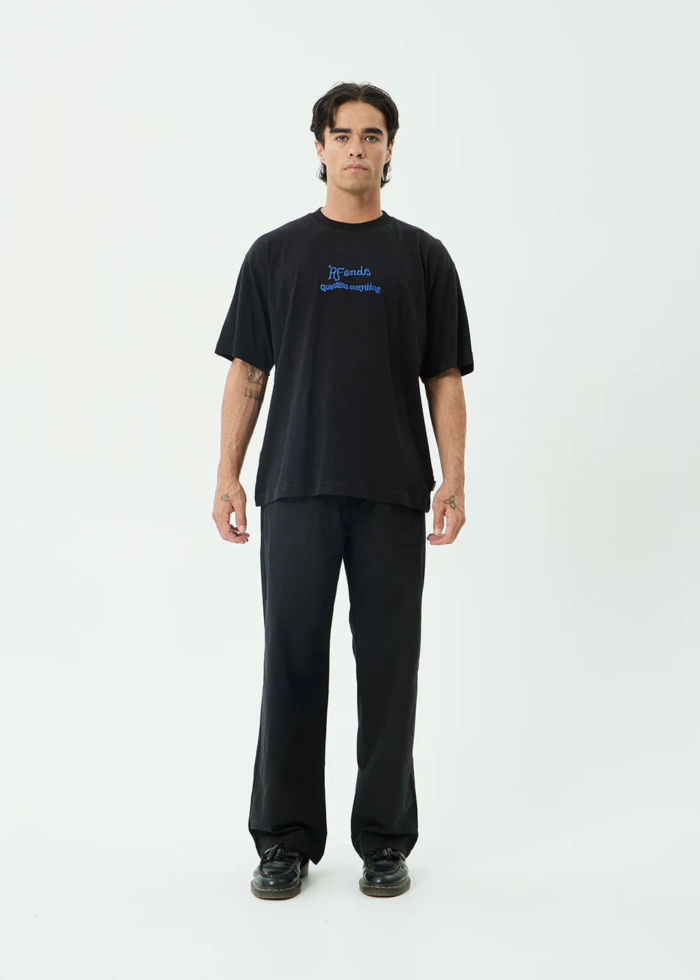 AFENDS Mens Mind Melt - Boxy Tee - Black