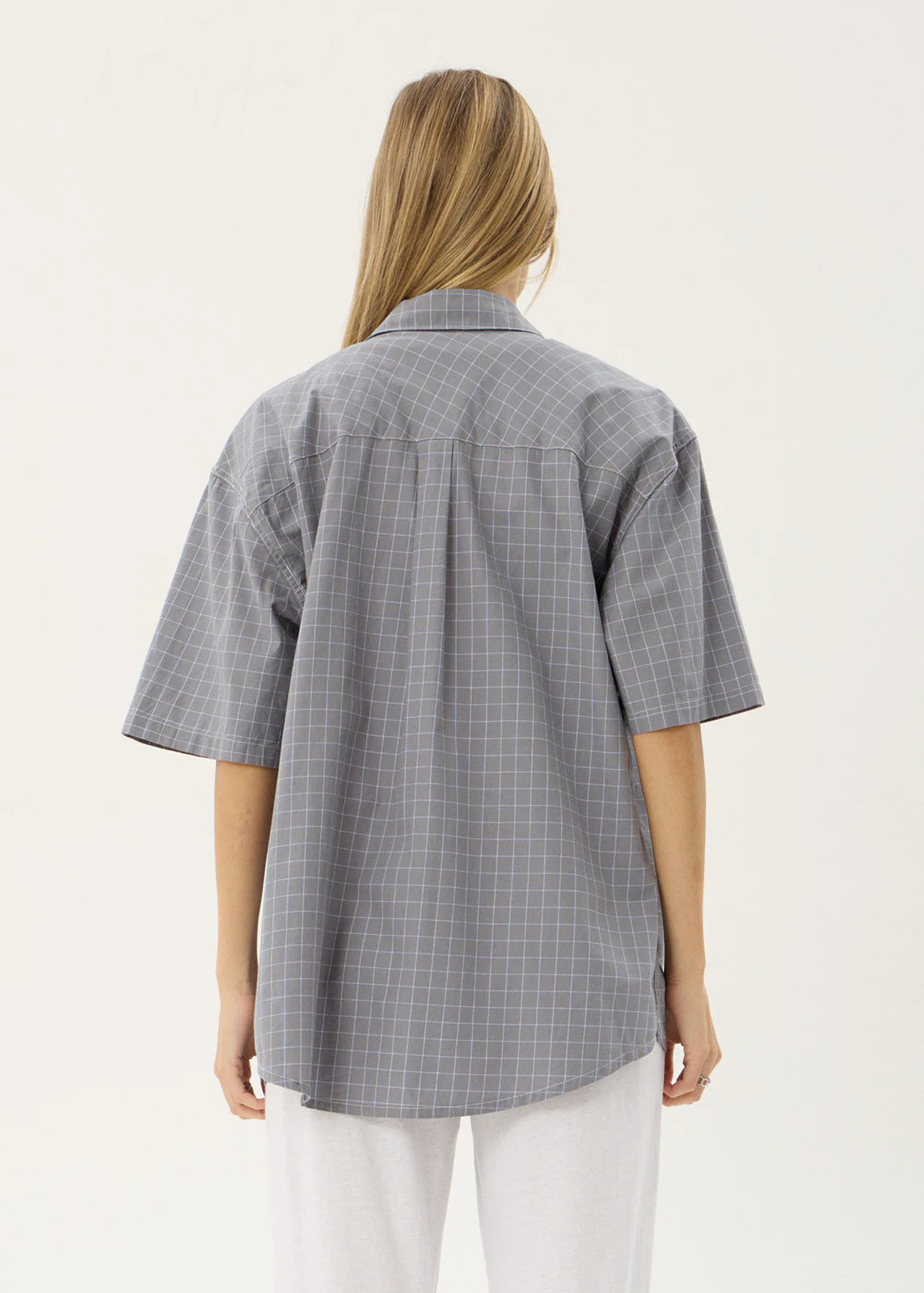 AFENDS Mens Proposal - Short Sleeve Shirt - Slate Blue Check