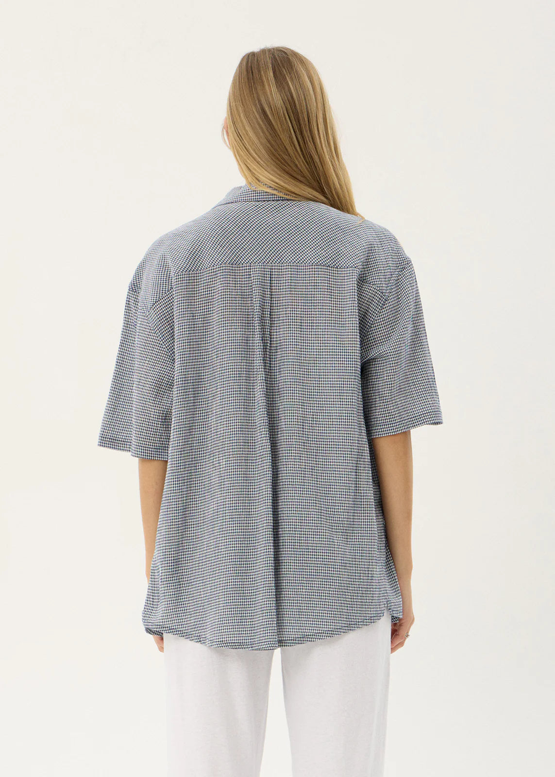 AFENDS Mens Independent - Short Sleeve Shirt - Navy Check