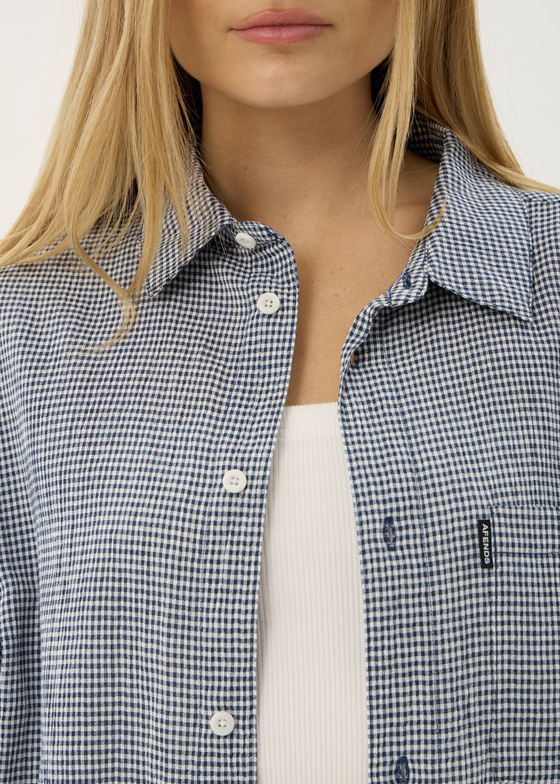 AFENDS Mens Independent - Short Sleeve Shirt - Navy Check