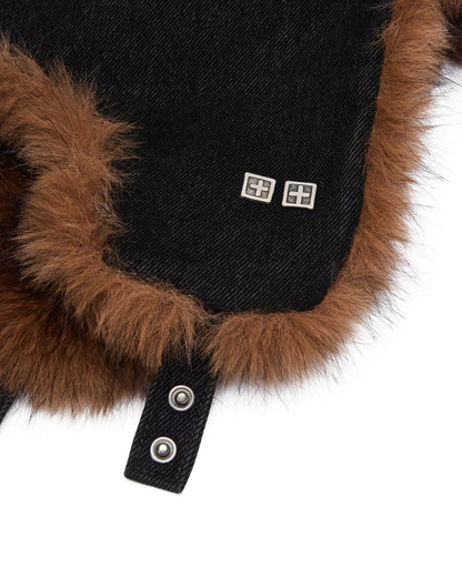 TRAPPER HAT FLOCKED BLACK