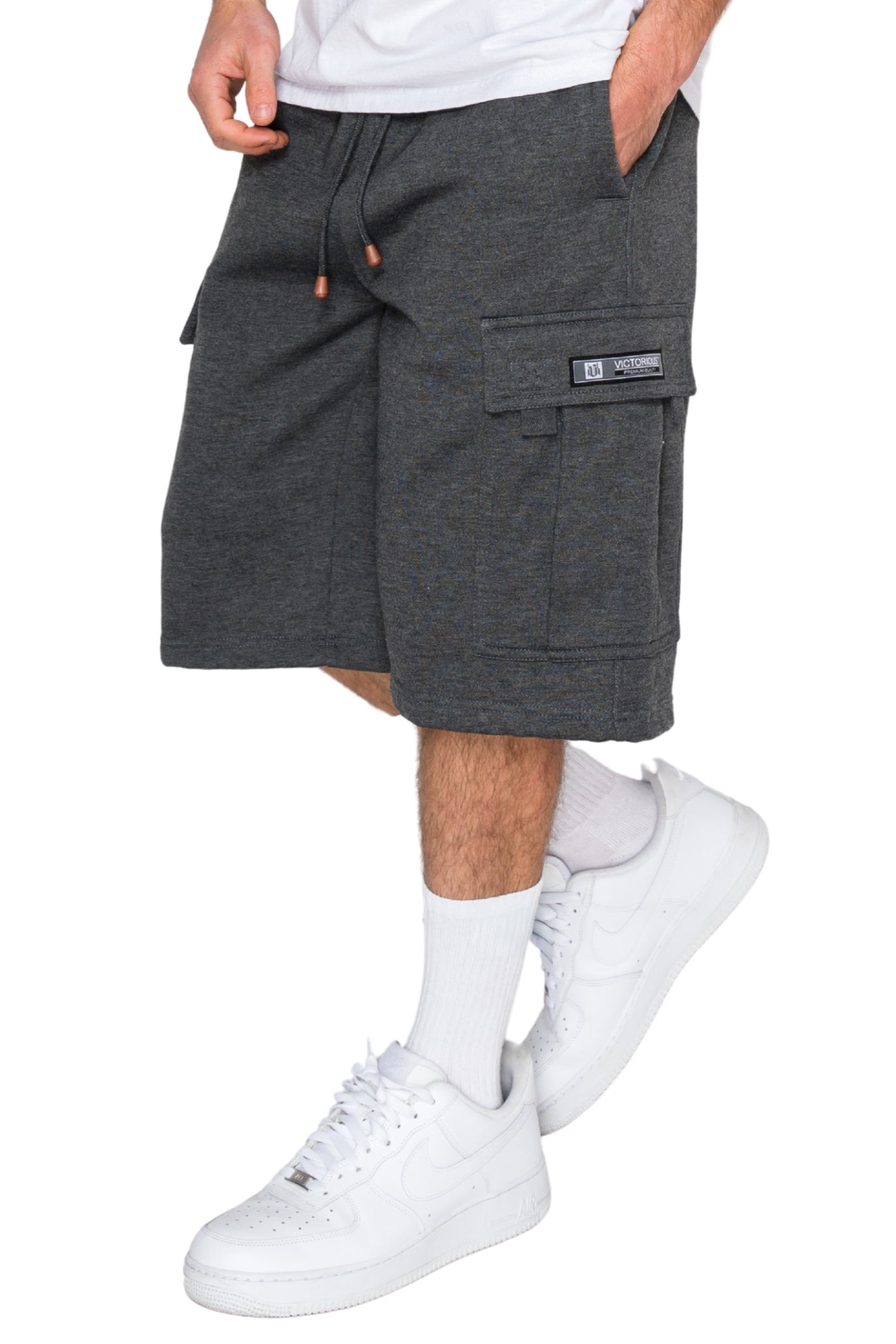RESTRICT Baggy Fit Cargo Fleece Shorts