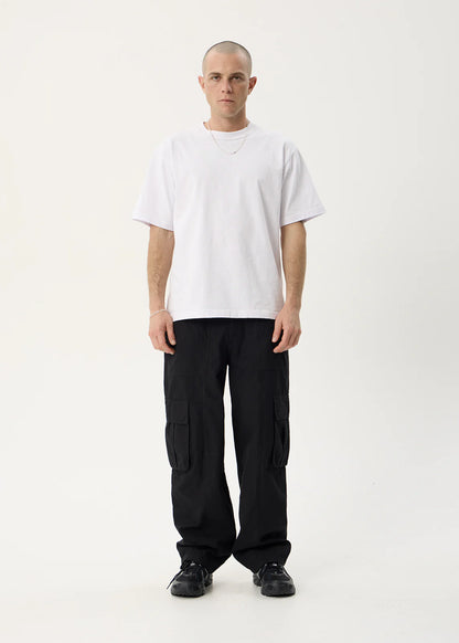 AFENDS Mens Summit - Pleated Cargo Pant - Black