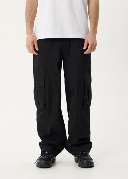 AFENDS Mens Summit - Pleated Cargo Pant - Black