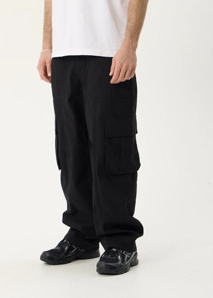 AFENDS Mens Summit - Pleated Cargo Pant - Black