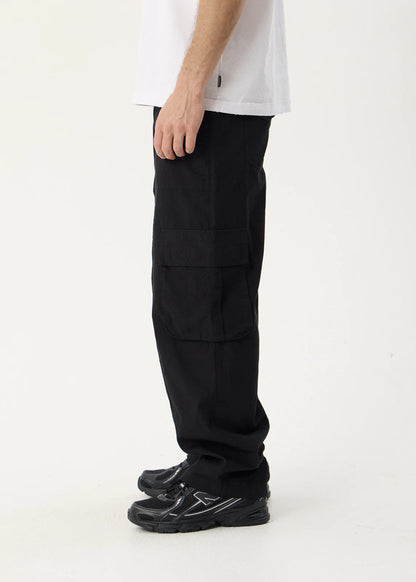 AFENDS Mens Summit - Pleated Cargo Pant - Black