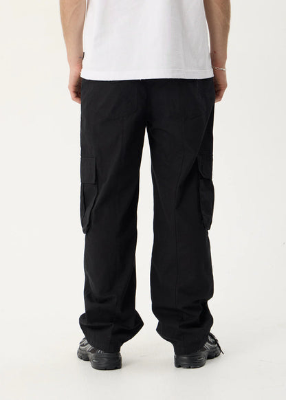 AFENDS Mens Summit - Pleated Cargo Pant - Black