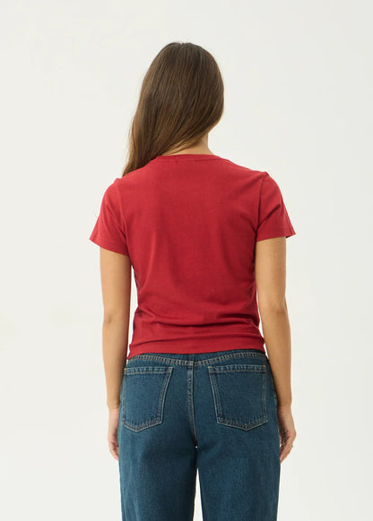 AFENDS Womens Flower Patch - Baby Tee - Ketchup