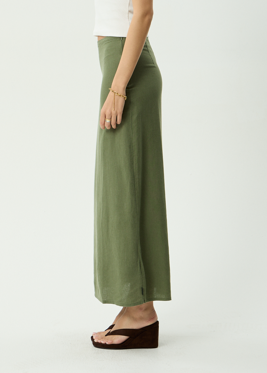 AFENDS Womens Lilo - Maxi Skirt - Deep Olive
