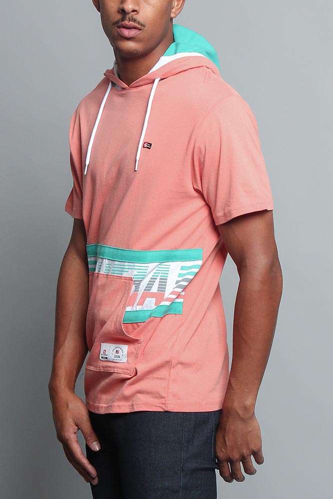 Tri Colored Hooded T-Shirt