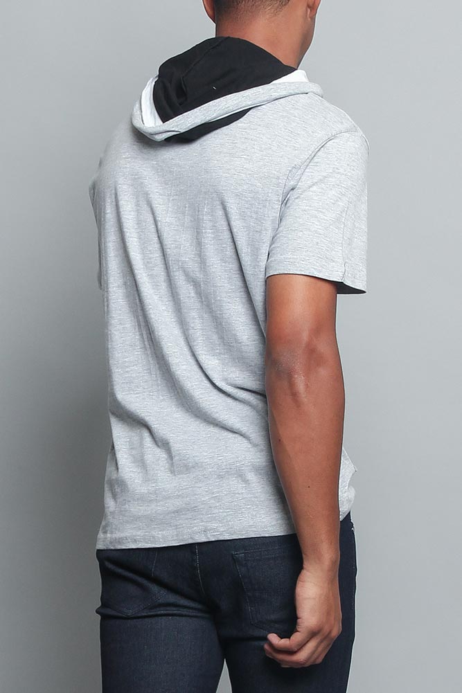 Tri Colored Hooded T-Shirt
