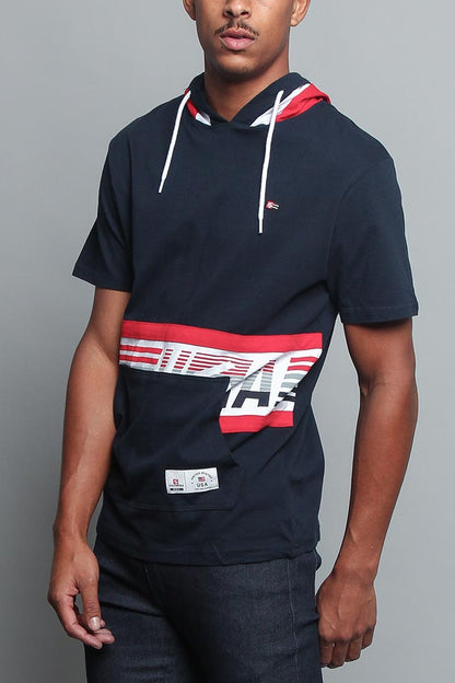 Tri Colored Hooded T-Shirt