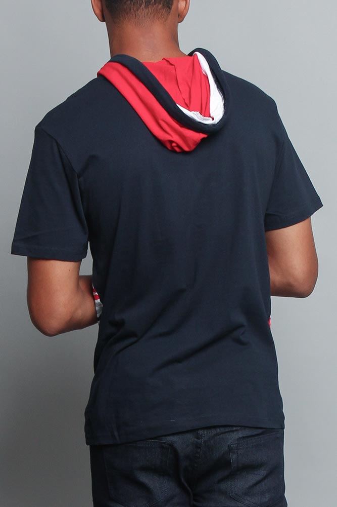 Tri Colored Hooded T-Shirt