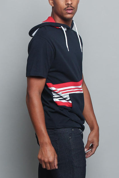 Tri Colored Hooded T-Shirt