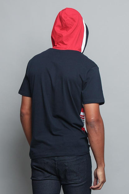 Tri Colored Hooded T-Shirt