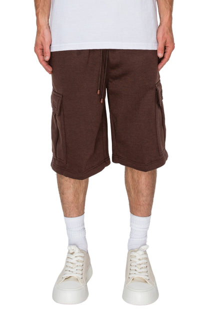 RESTRICT Baggy Fit Cargo Fleece Shorts