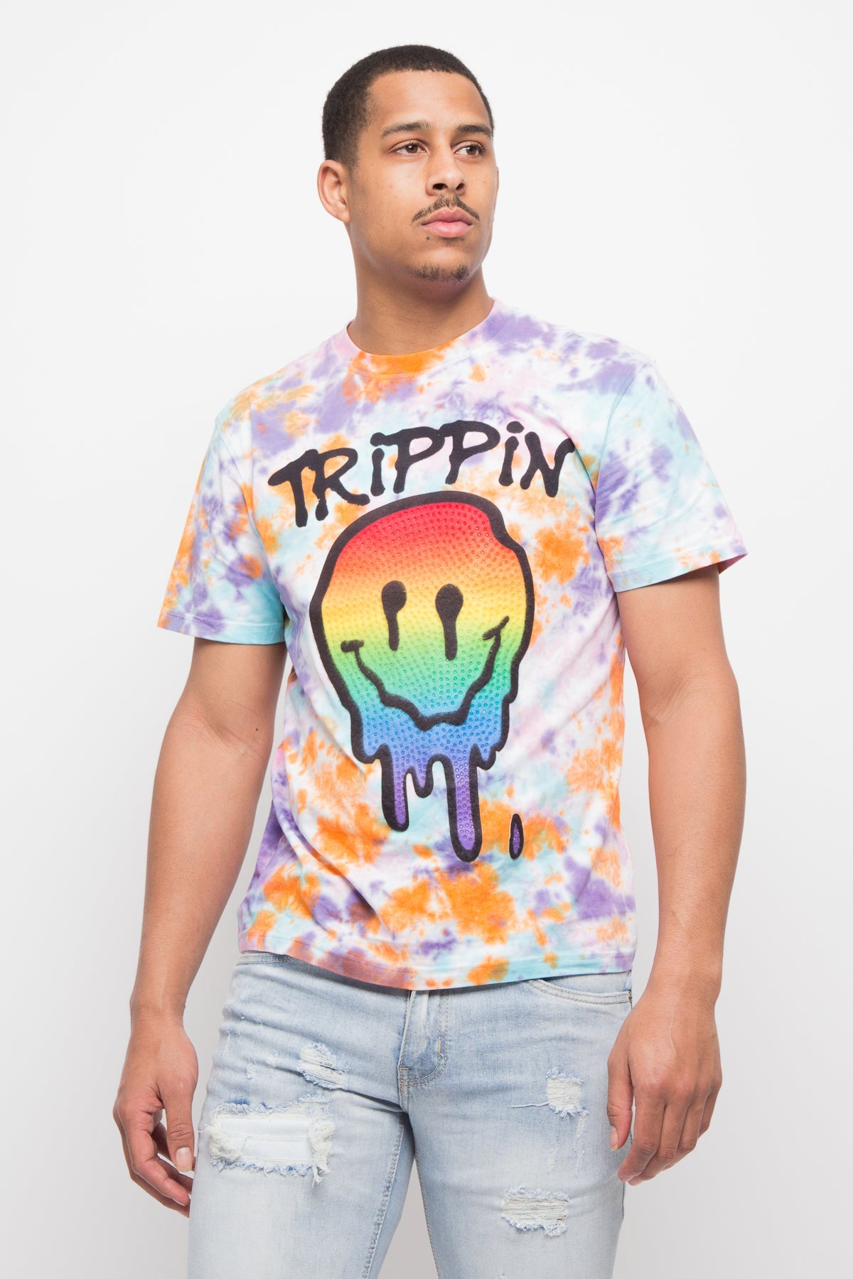 Trippin Tie Dye Crystal T-Shirt