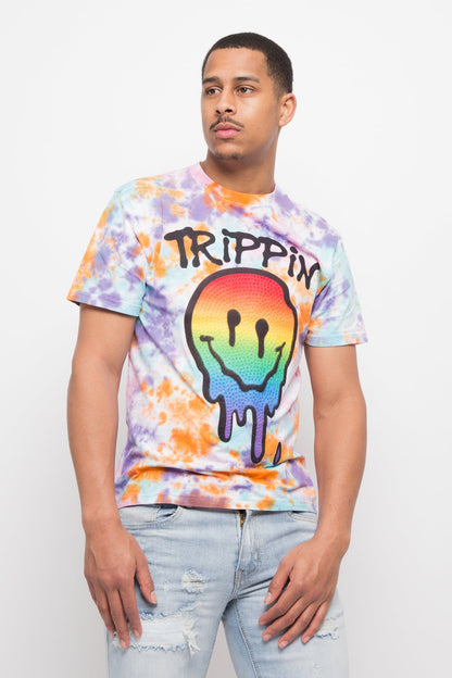 Trippin Tie Dye Crystal T-Shirt