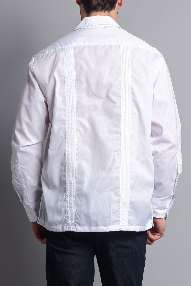 Men's Long Sleeve Cuban Style Guayabera Shirt