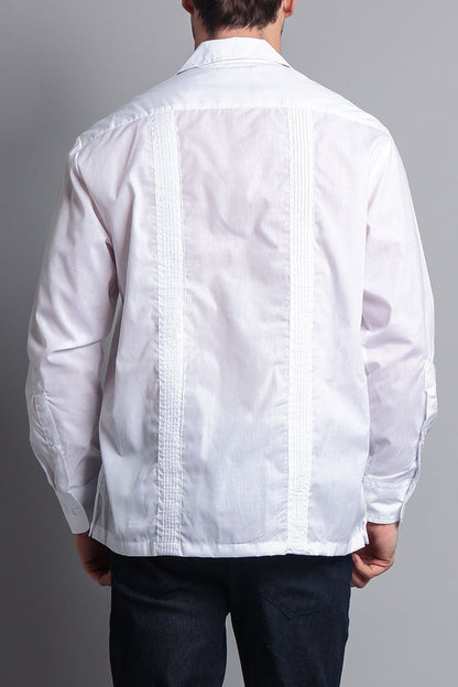 Men's Long Sleeve Cuban Style Guayabera Shirt