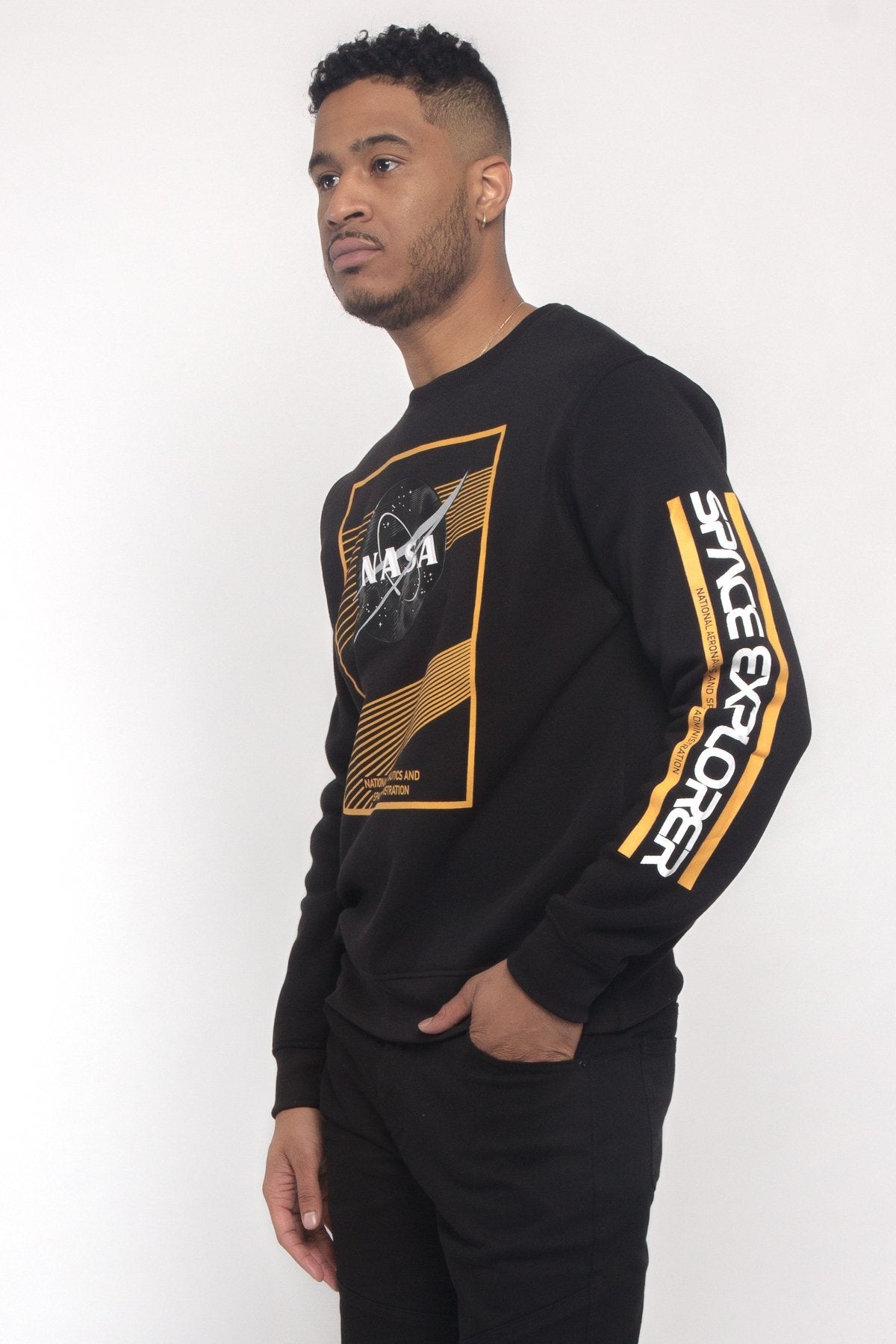 Nasa Texture Welding Fleece Crewneck